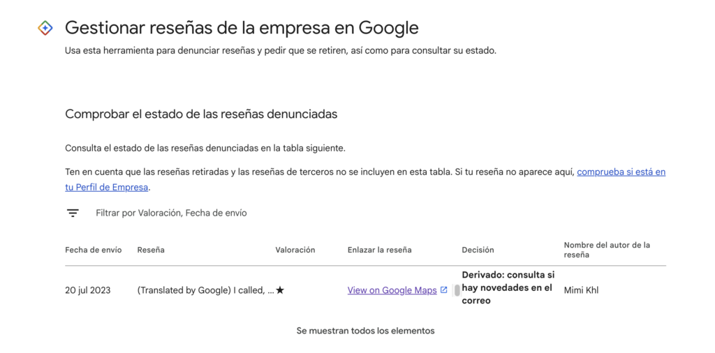 Gestion Reseñas Falsas