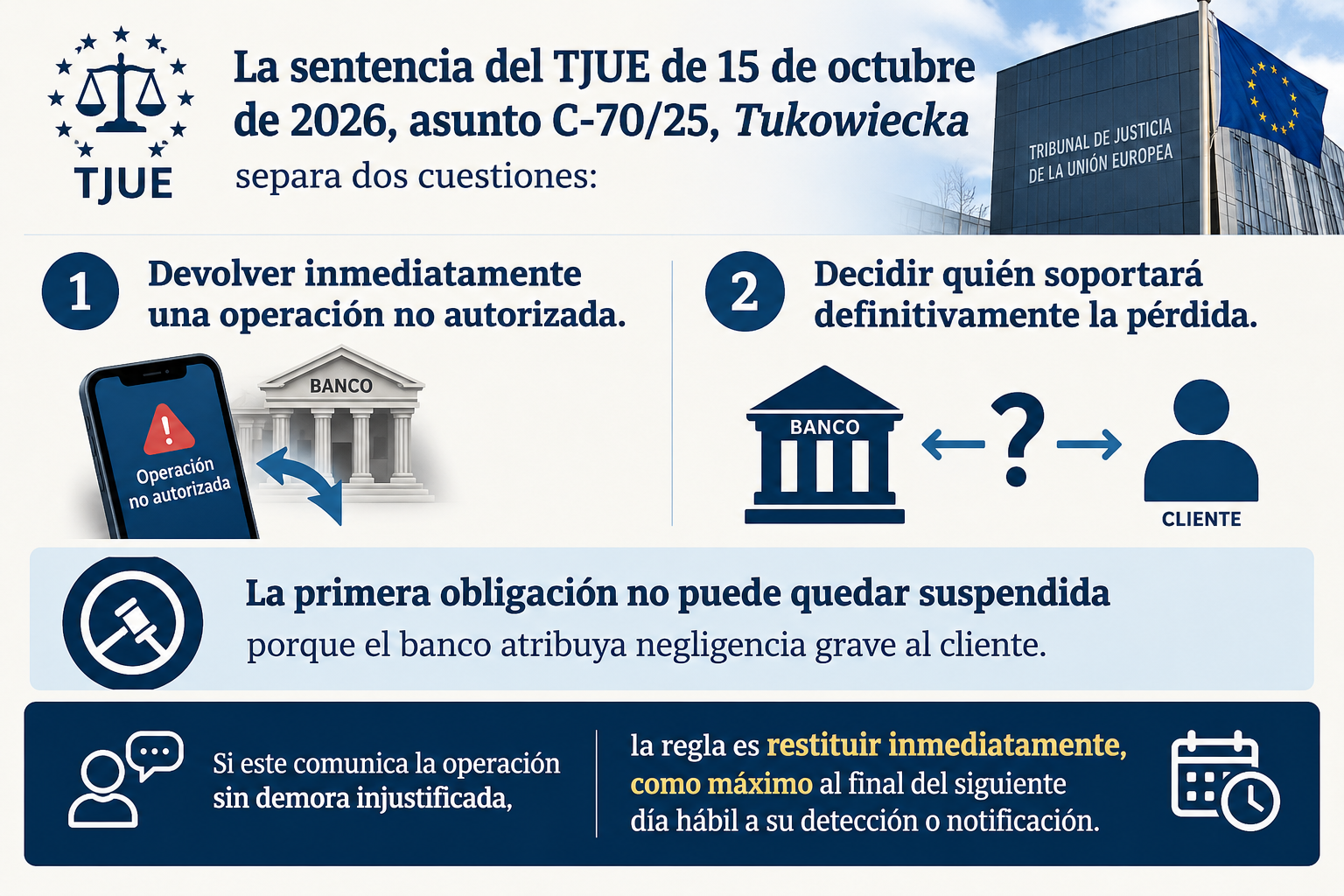 Infografía sobre sentencia TJUE y restitución inmediata